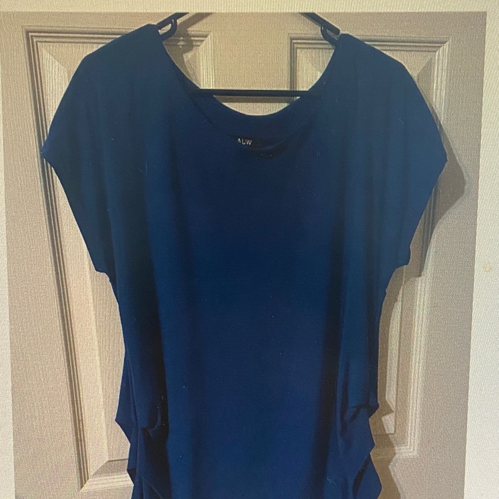 Women's Blue Short-Sleeve Jersey Top